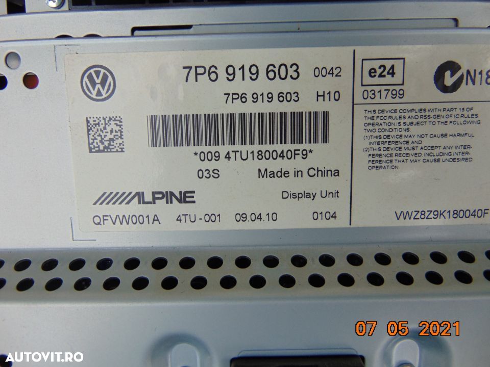 Navigatie VW touareg 7p rns 850 navigatie functionala - 6