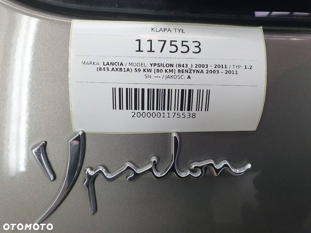 KLAPA TYŁ TYLNA POKRYWA SZYBA BAGAŻNIKA LANCIA YPSILON 690/A II KOMPLETNA - 15