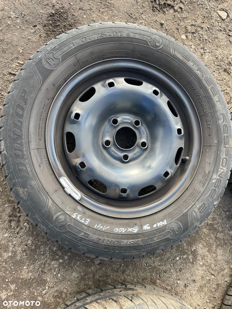 Koło felgi z oponami dunlop 14' 5x100 ET35 6Q0801027R POLO 9N SKODA FABIA I IBIZA IV - 2