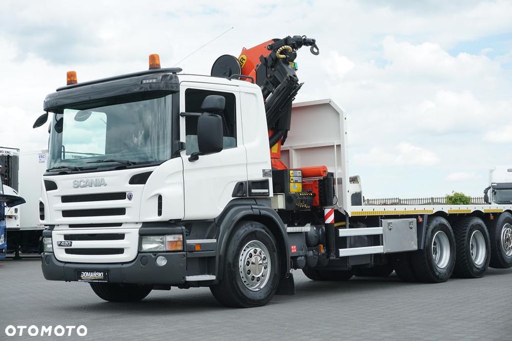 Scania / P 420 / 8 X 4 / TRIDEM / SKRZYNIOWY + HDS / PALFINGER PK 26002 / WYS. 12 M / DŁ. 8 M - 28