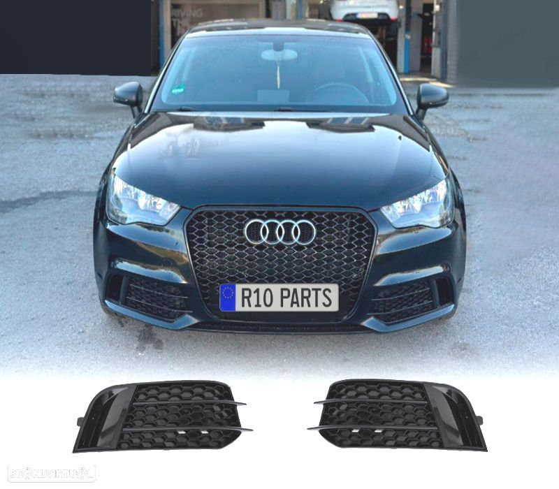 GRELHA AUDI A1 12-15 LOOK RS1 PRETO BRILHANTE - 1