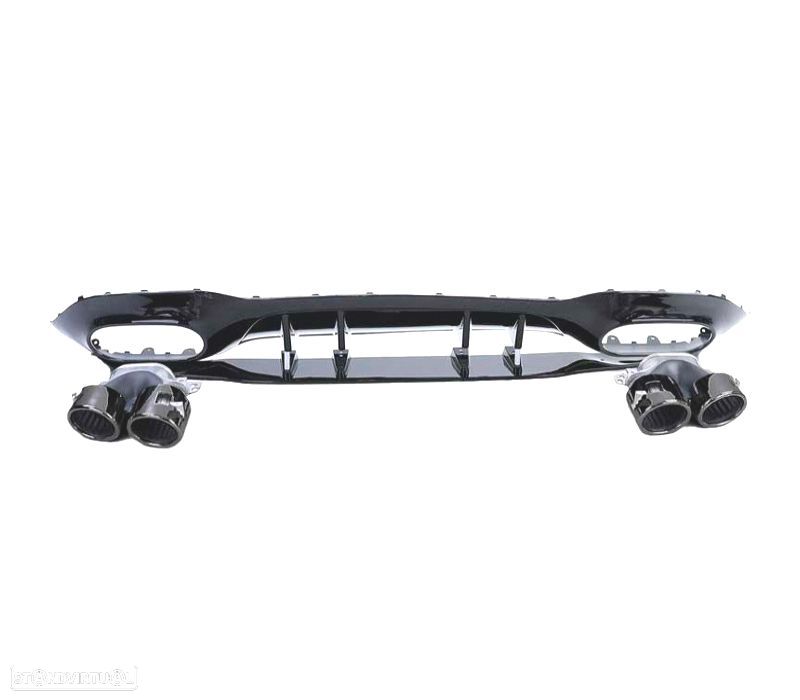 DIFUSOR MERCEDES CLASE A W177 18- A45 LOOK AMG PRETO BRILHANTE + PONTEIRAS ESCAPE - 2