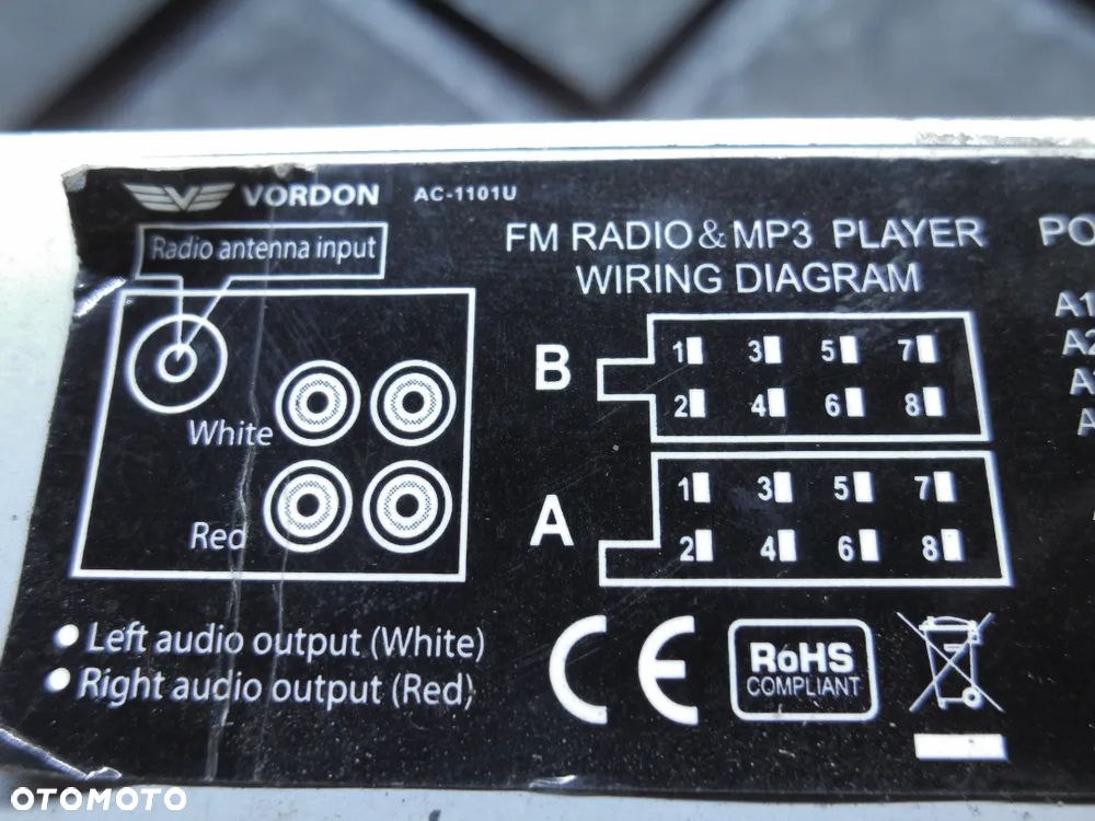 RADIO SAMOCHODWE VORDON AC-1101U Radioodtwarzacz akcesoryjny Vordon AC-1101U 1-DIN - 4