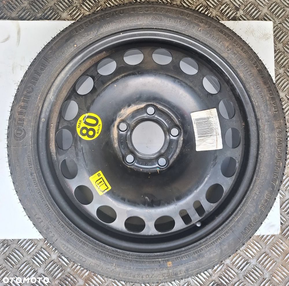 KOŁO DOJAZDOWE 16 cali -5X110 /ET41-4Jx16H2- OPEL ASTRA H,ZAFIRA B,VECTRA C- 115/70R16 - 1