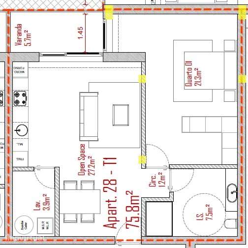 Apartamento T1 no Último Piso com Varanda e Piscina - Grande imagem: 3/10