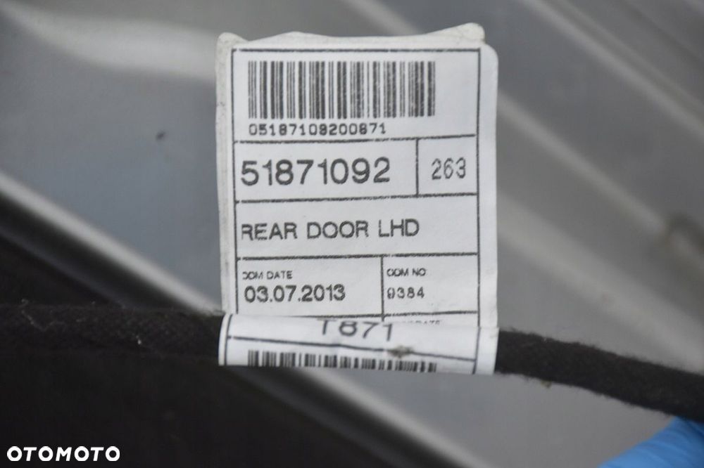 drzwi tylne * tył lewe opel combo iii d fiat doblo ii srebrne - 9