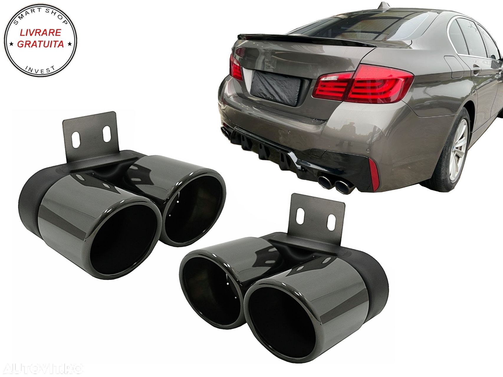 Tobe Ornament BMW 5 Series F10 F11 (2011-2017) M5 LCI Design Negru- livrare gratuita - 1
