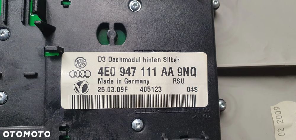 Lampka oświetlenie kabiny podsufitki Audi A8 D3 4E0947111AA - 7