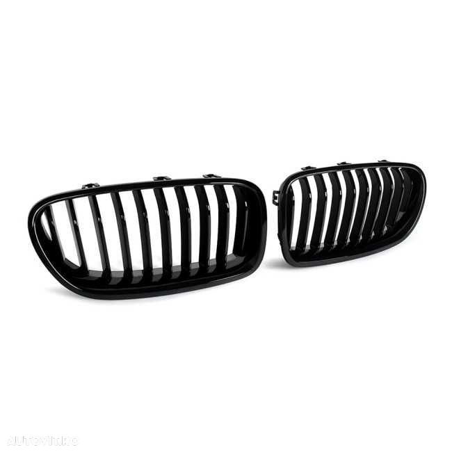 Grile Bara Fata Nari Simple BMW Seria 5 F10 F11, Negru Lucios - 2