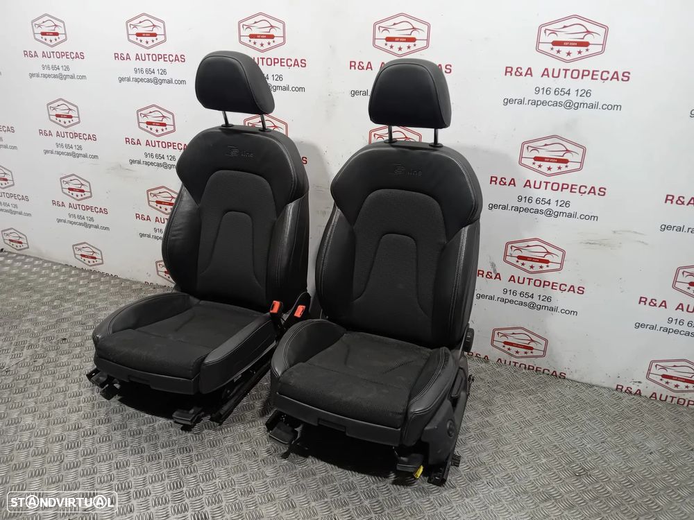 Conjunto Bancos Frente Frontal Trás Traseiro Audi A4 B8 S-Line Carro Sedan em Pele e Tecido Original - 20