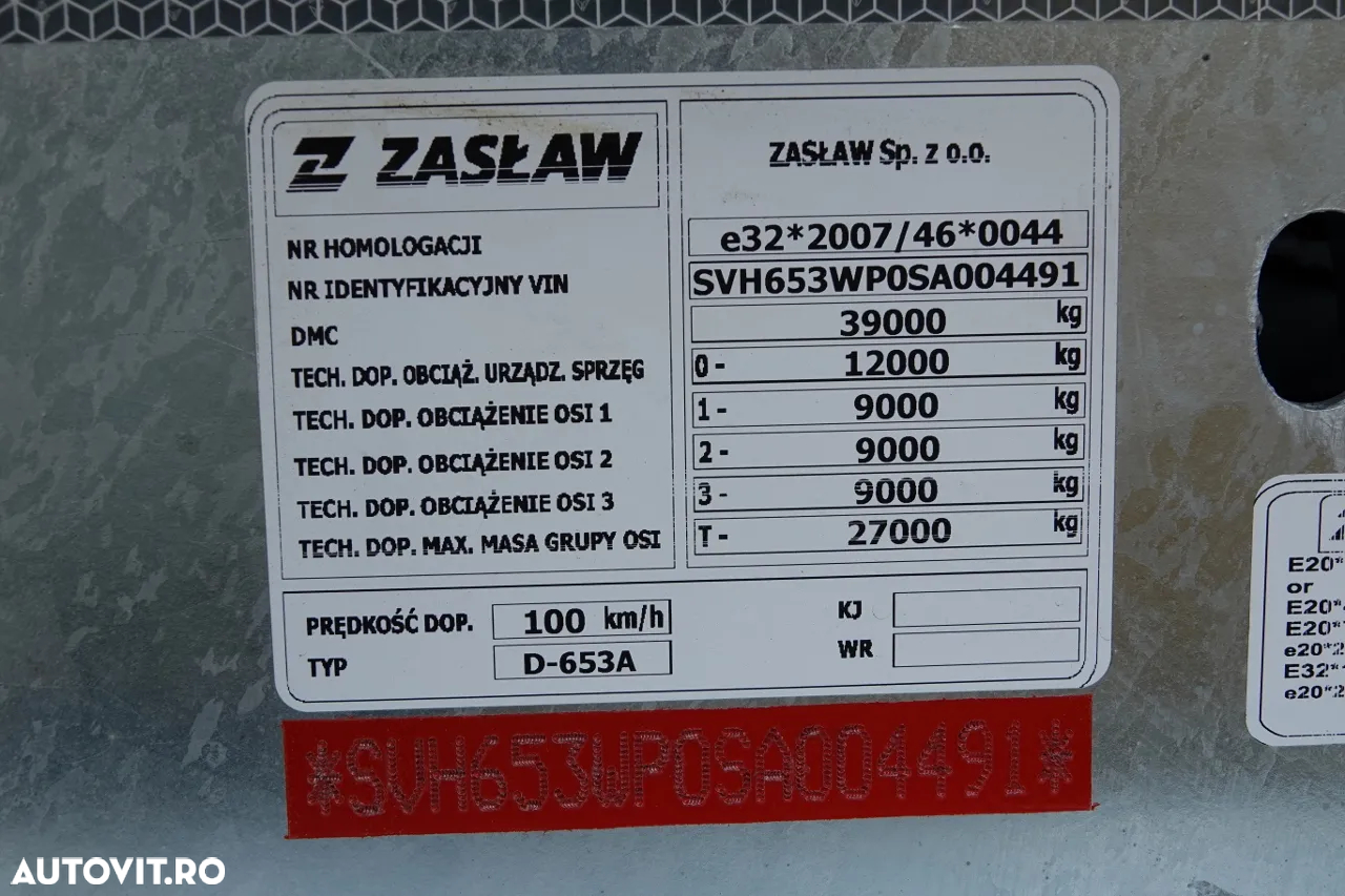 Zaslaw BASCULATOR Zasław 28 m3 / NOU / OȚEL / TUBI PORTBAGAI HP / AXIE DE RIFAT / SAF / 2025 - 20