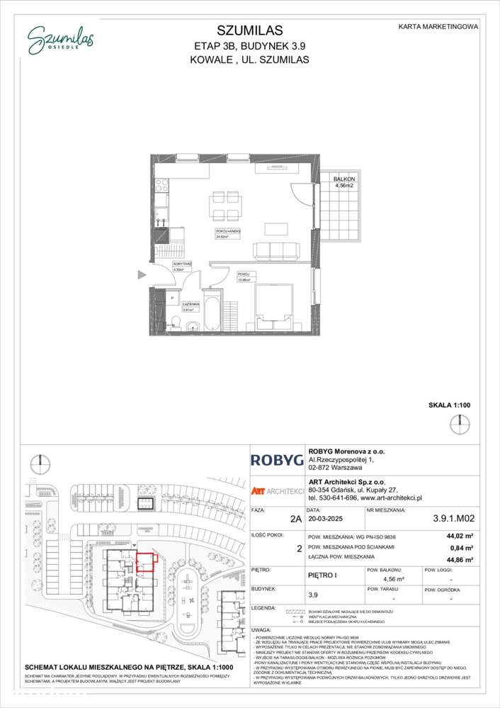 2-pokojowe mieszkanie 44m2 + balkon Bez Prowizji - Pełny obrazek: 2/19