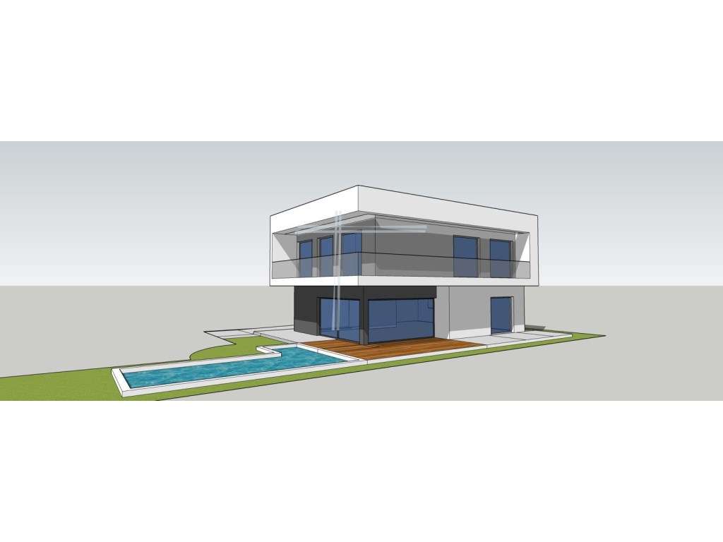 Moradia isolada T4, arquitetura contemporânea com piscina - Aroeira