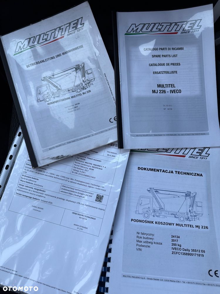 Iveco Podnośnik Koszowy Multitel MJ 226 23 Metry 12 w  Bok! Kosz 250 KG! Zwyżka! Ogon  ! UDT! jak Wumag Ruthmann GSR - 28