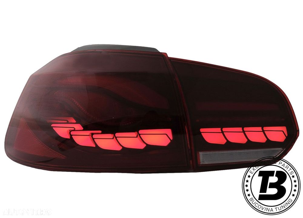 Stopuri Full LED compatibile cu VW Golf 6 VI Red Smoke Design - 3