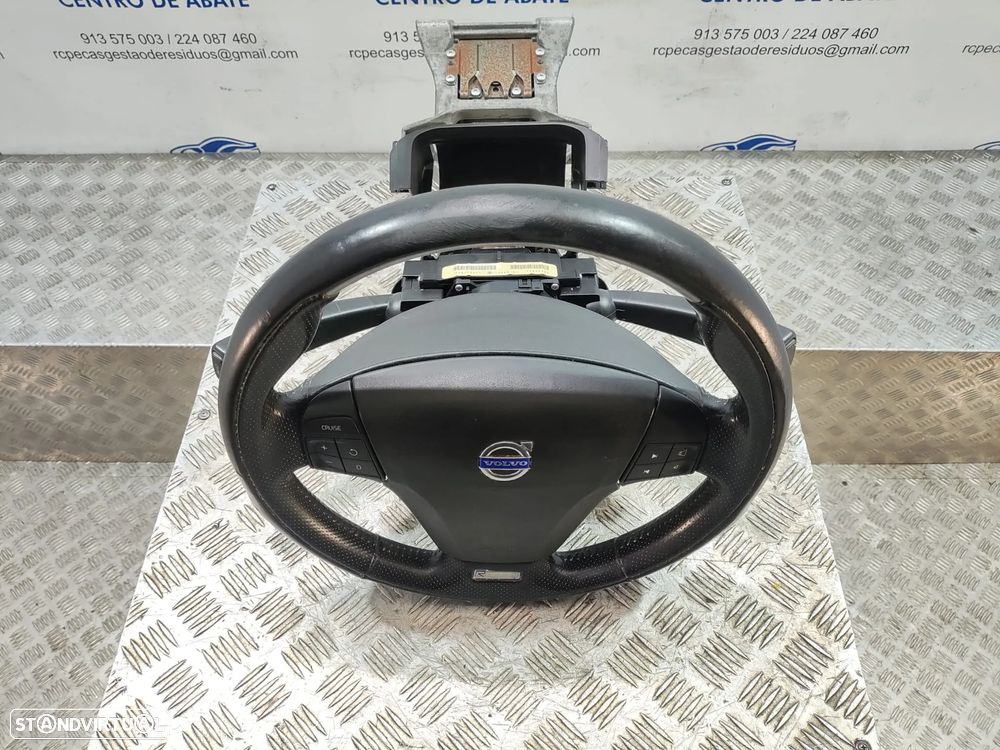 Volante completo em pele perfurada Volvo S40 Mk2 II Facelift R-Design multifunções - 5