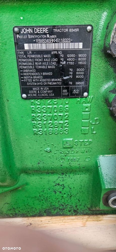 John Deere 8295R 8320R 8235R - skrzynka obudowa R312872 - 7