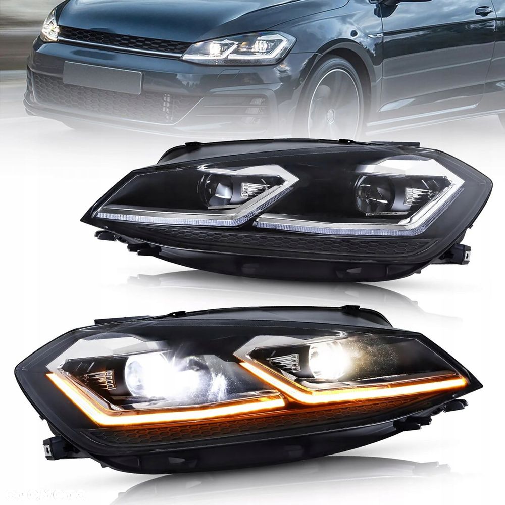 Reflektory Lampy kpl Vland Led + H7 Tuning Chrom Vw Golf VII 7 .5 5g0 Lift - 4