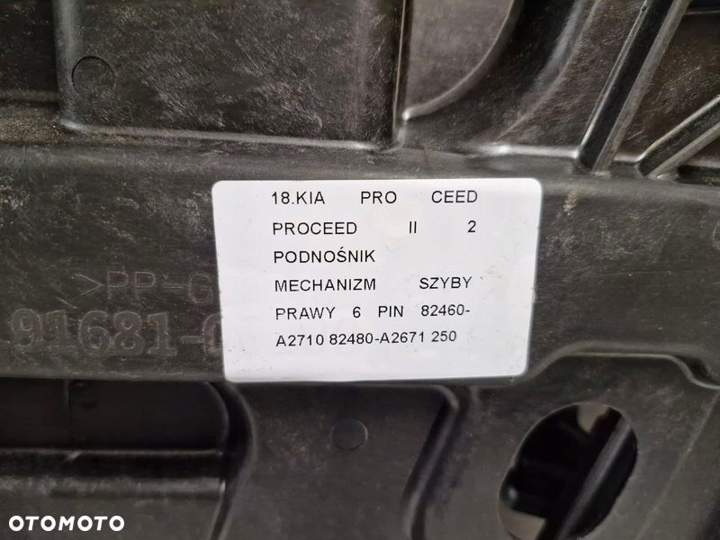 kia proceed pro ceed 2 ii mechanizm podnośnik szyby prawy silniczek 6 pin - 5