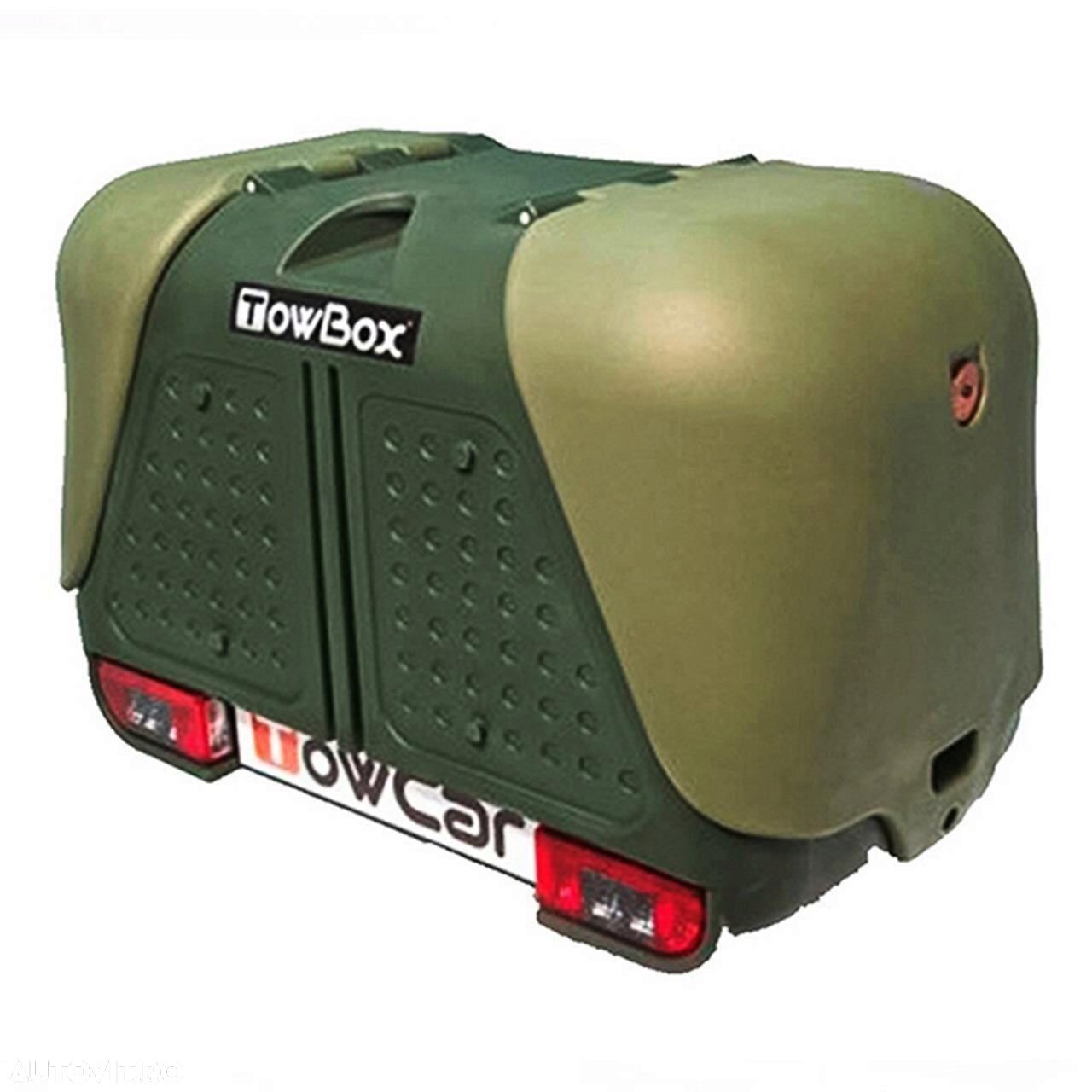 Cutie portbagaj pe carligul de remorcare Towbox V2 Verde - 1