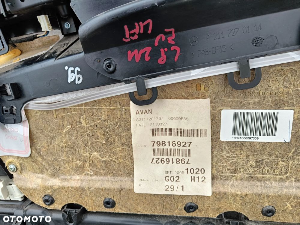 MERCEDES W211 LIFT BOCZEK TAPICERKA LEWY PRZÓD PRZEDNI SKÓRZANY EU - 16
