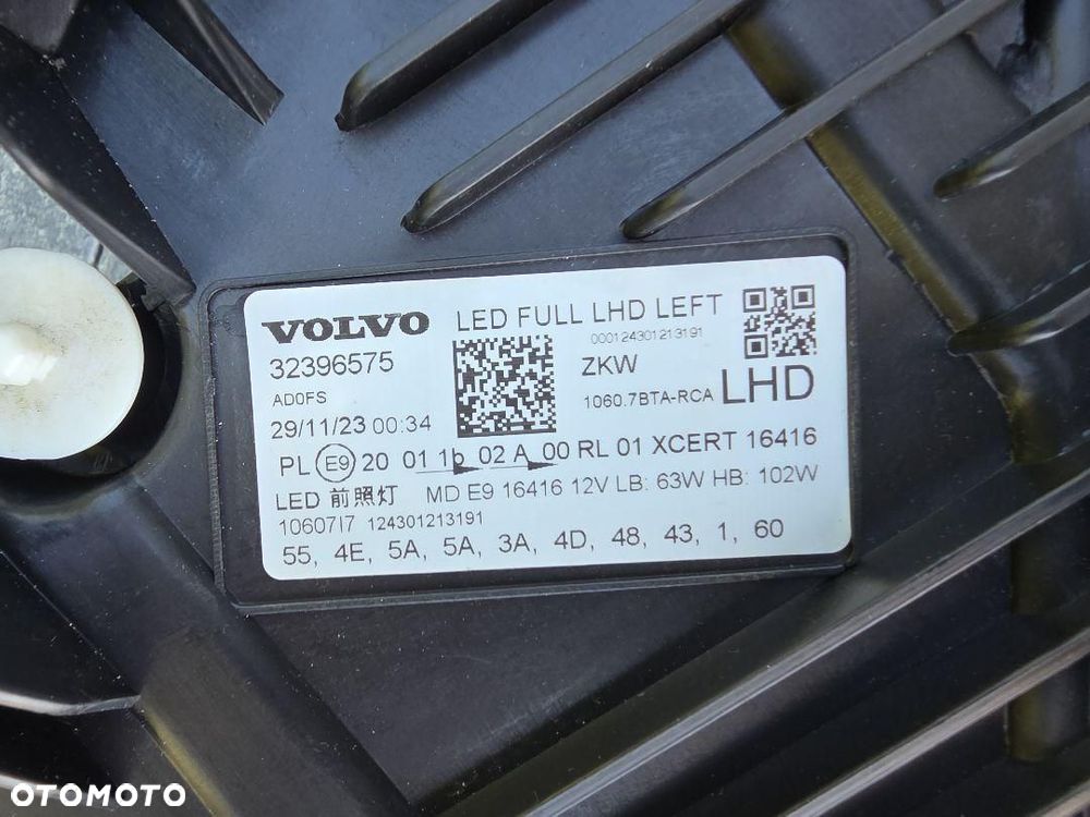 VOLVO XC60 II 2 LIFT Lampa lewa przód Full Led System 32396575 Czarna - 11