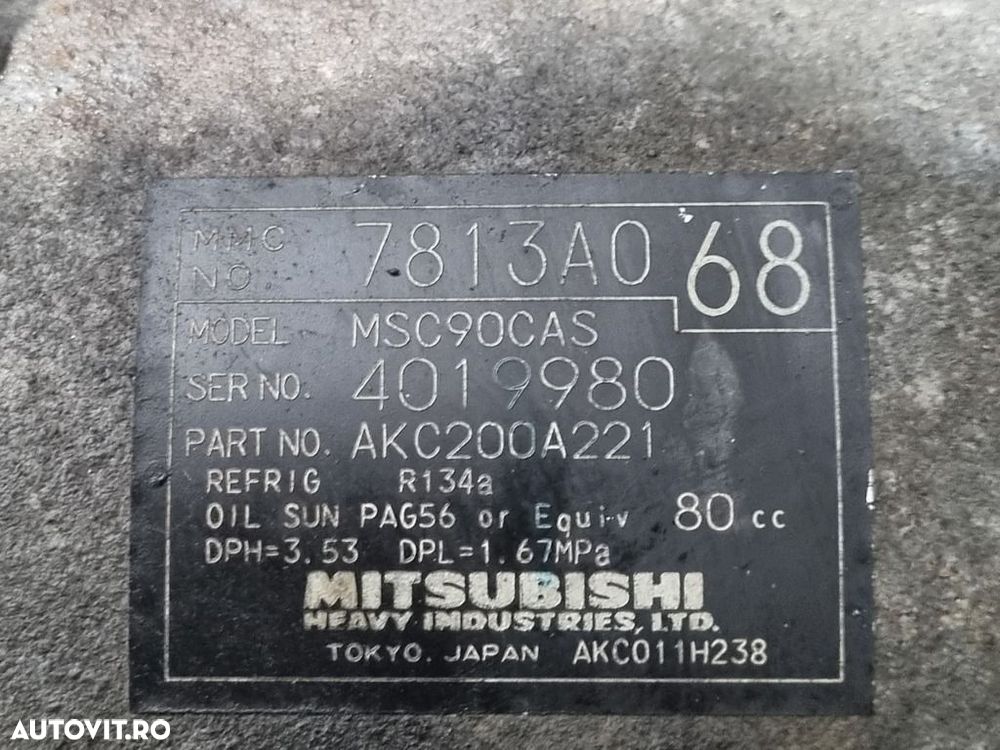 Compresor clima Mitsubishi Outlander 2.0 D 2009 - 2012 140CP BSY (1353) Diesel 7813A068 - 4