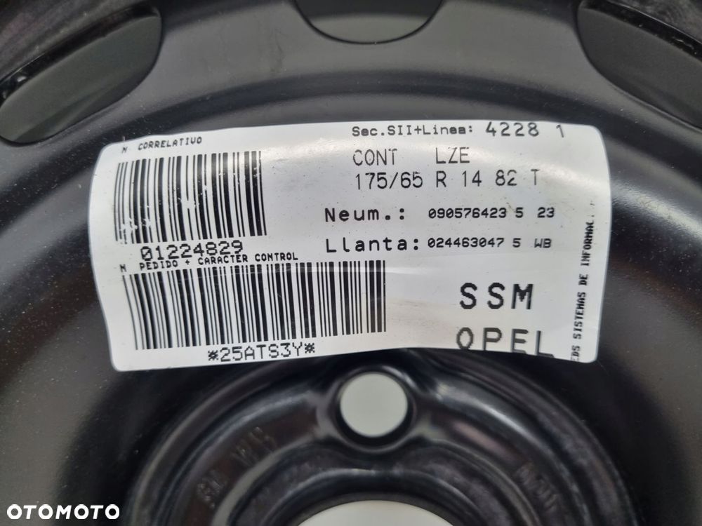 KOŁO ZAPASOWE zapas Opel Corsa C felga 175/65 R14 4x100 2140141 jak nowa - 3