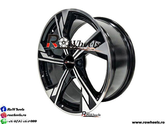 Jante AUDI R19 Negru lucios si polish A4 A5 A6 A7 A8 Q1 Q3 Q5 Q7 Q8 - 2