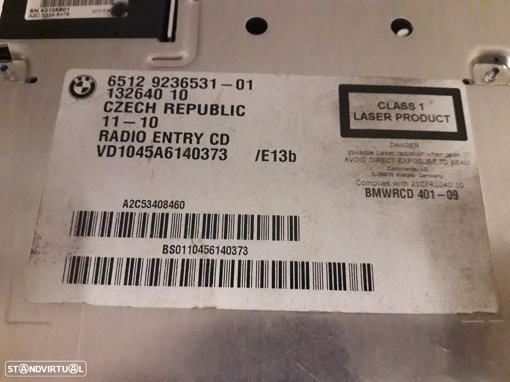 SISTEMA AUDIO / RADIO CD BMW 1 2010 - 4