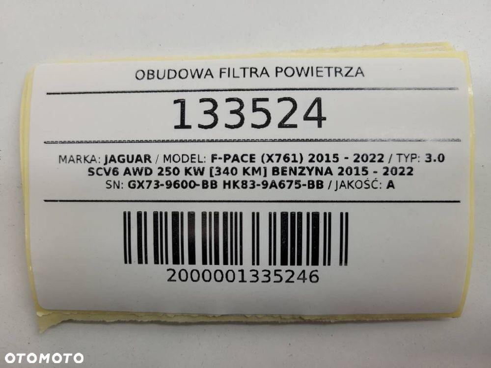 OBUDOWA FILTRA POWIETRZA JAGUAR F-PACE X761 3.0 B GX73-9600-BB - 11