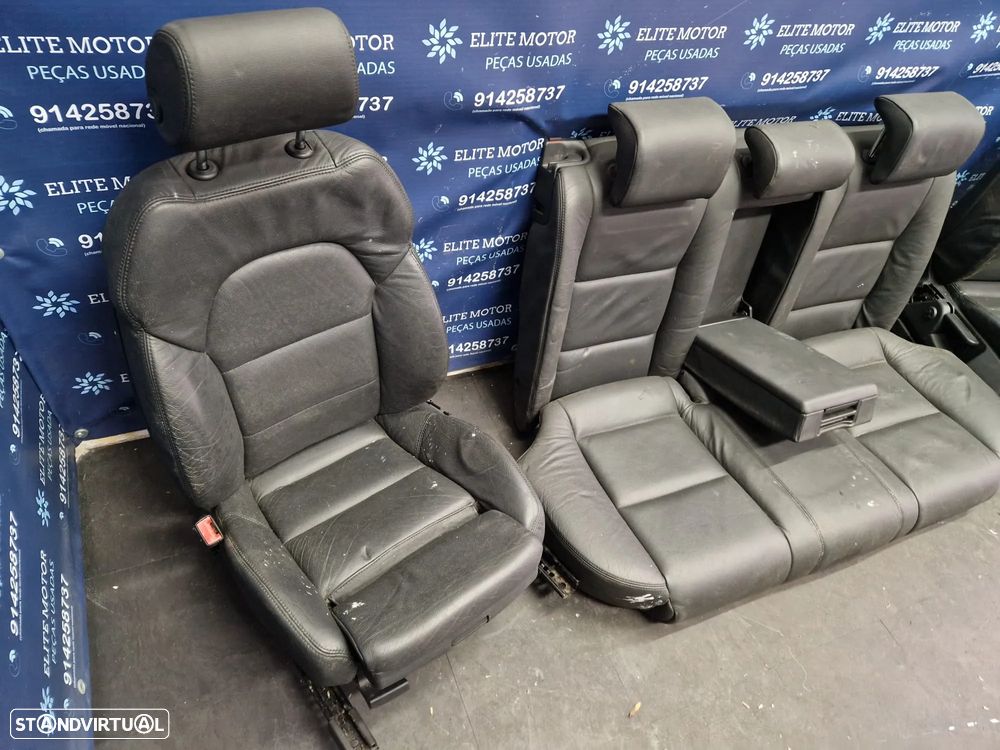 Jogo de bancos usados AUDI A4 B7 S-LINE CARRINHA PELE PRETOS AQUECIDOS - 3