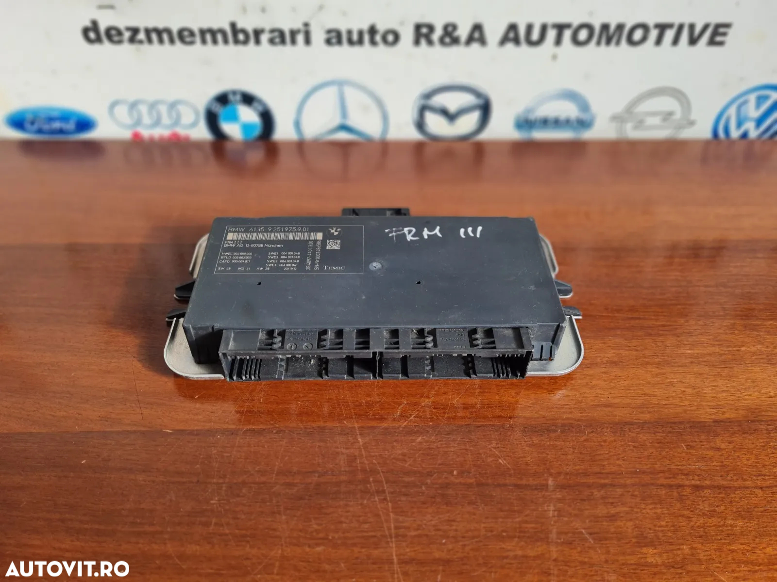 Modul FRM 3 III Bmw Cod  F10 F11 F07 F01 F02 An 2010-2011-2012-2013-2014-2015-2016-2017 - Dezmembra - 3