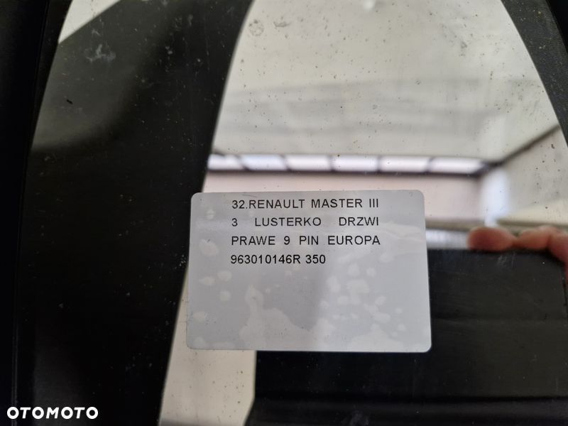 RENAULT MASTER III 3 LUSTERKO DRZWI PRAWE 9 PIN EUROPA 963010146R - 5