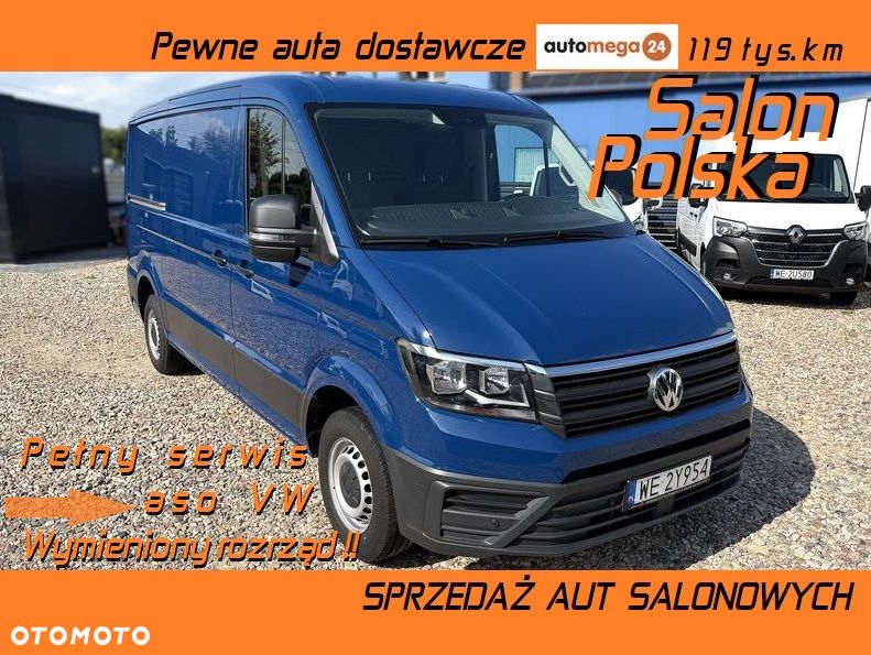 Volkswagen CRAFTER L2H1 Salon Polska Jak Nowy Pełny serwis ASO VW Trwał silnik 2.0TDI 140KM bez BiTurbo! Kamera cofania Parktroniki Przód oraz Tył, Fabryczna zabudowa przestrzeni ładunkowej, Homologacja VAT-1 Alarm, Tempomat z ogranicznikiem pręd.. MirrorLink, Android Auto, Apple Carplay, Ekran 6,5' - 2