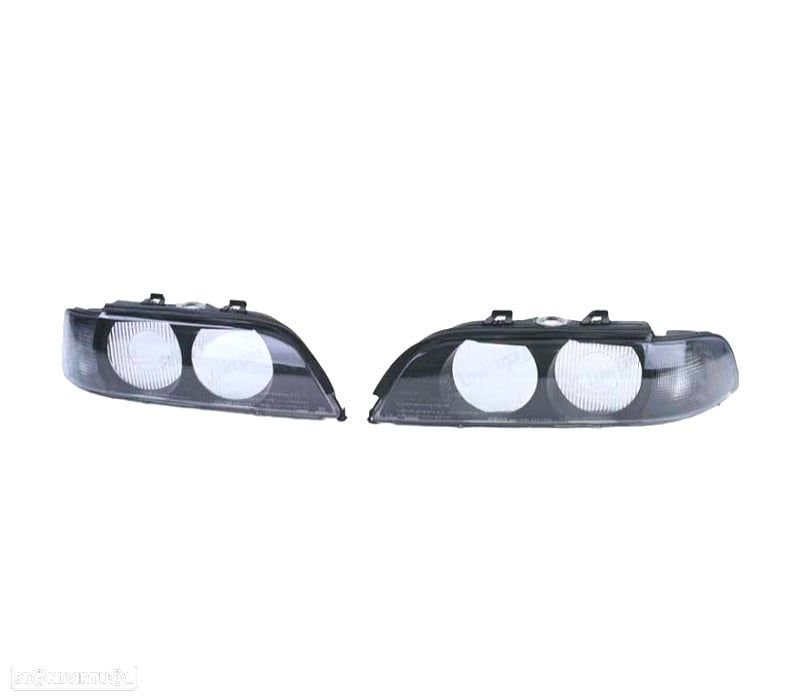 CAPAS DE FARÓIS FRONTAIS BMW E39 95-00 D2S BLACK SMOKED PRETO FUMADO ESCURECIDO - 2