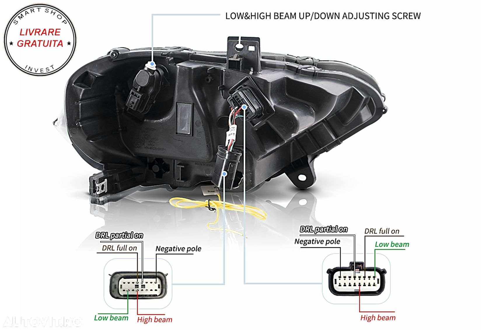 Faruri LED Ford Mustang Facelift (2018-2023) Negru Semnal Dinamic- livrare gratuita - 18