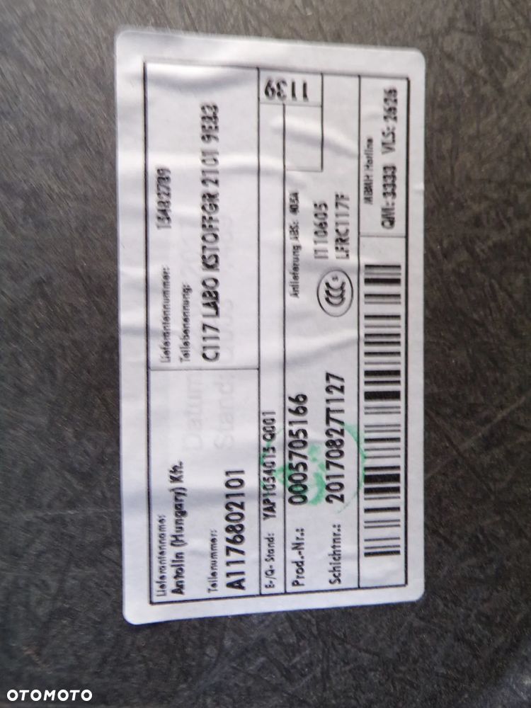 PÓŁKA TYLNA BAGAŻNIKA MERCEDES CLA A117 A1176802101 - 3