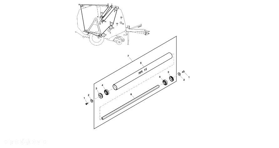 John Deere 960 - Wałek DC213970 (Pasy, rolki, bramki) - 1