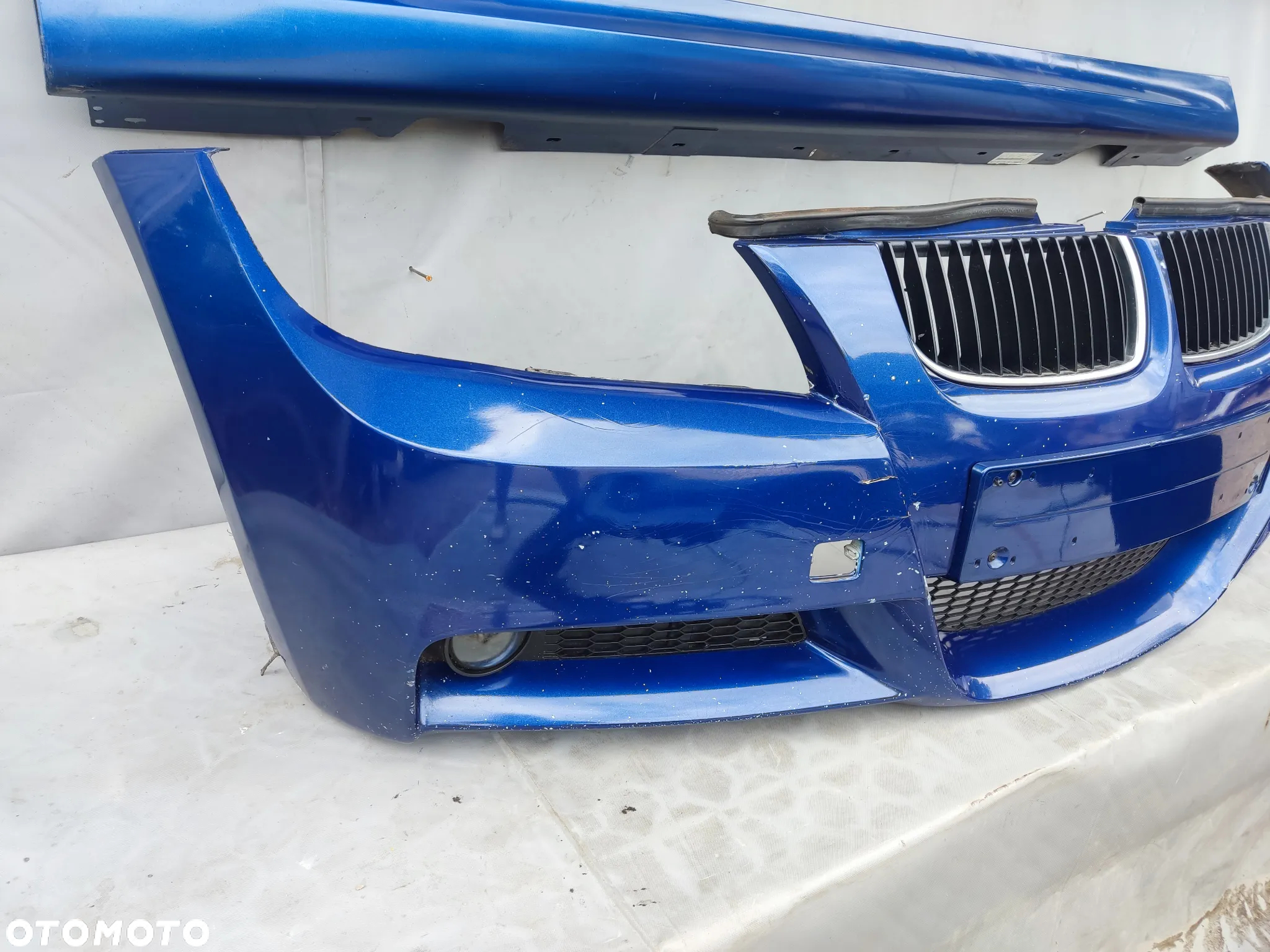 BMW E90 MPAKIET ZDERZAK PRZEDNI TYLNY LISTWY PROGOWE PRÓG PDC KOMPLET LEMANS BLAU - 5