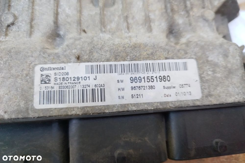 Zestaw startowy, komputer Continental SID208 sterownik silnika 2.2 HDI Euro5 130KM S180129101J / 9676721380 / 9691551980 do Fiat Ducato III Peugeot Boxer II Citroen Jumper II 2011-2015r, w komplecie: sterownik silnika stacyjka, kluczyk, moduł komfortu, immobilizer , licznik,  komplet do odpalenia auta, - 3
