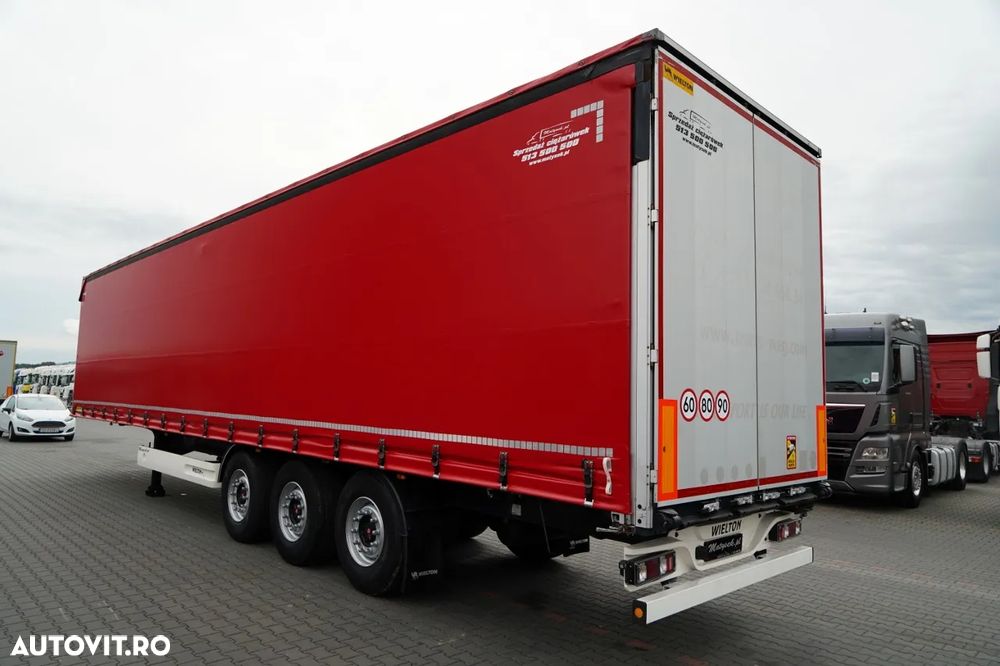 Wielton / CORTINĂ STANDARD / REMORCA DIN OȚEL - 9 M / AXĂ CULISANTĂ / SAF / ACOPERIȘ CULISANT / - 5