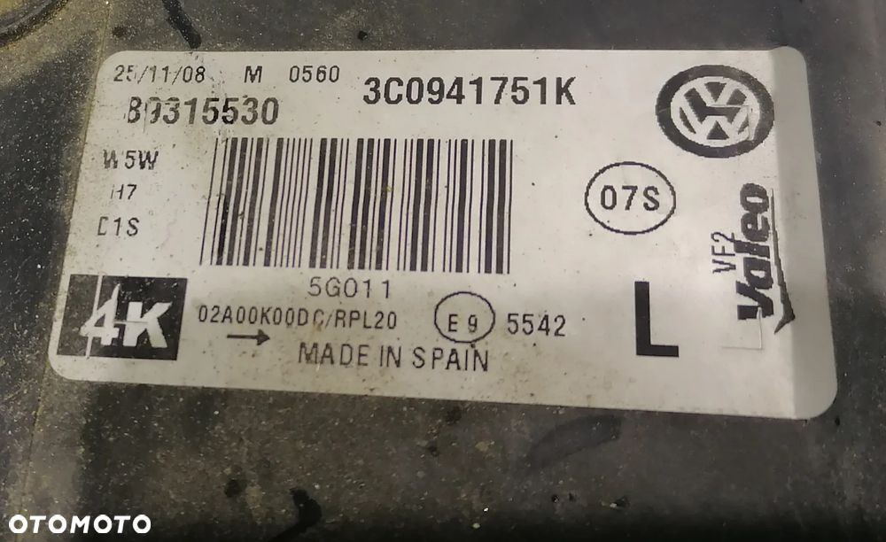 VW PASSAT B6 08r LAMPA XENON LEWY PRZÓD 3C0941751K EUROPA - 6