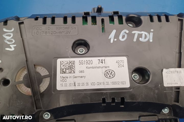 Ceasuri bord 5G1920741 Volkswagen VW Golf 7 [2012 - 2017] Variant wag - 4