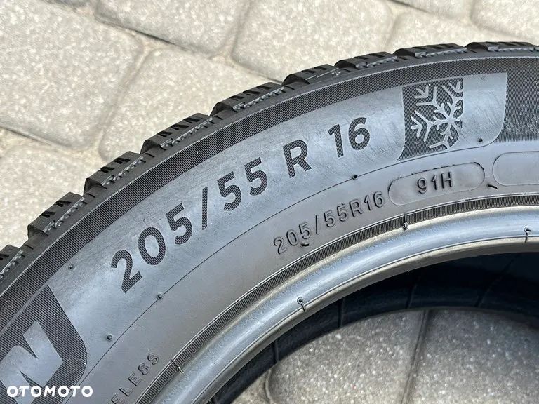 DWIE ZIMOWE OPONY MICHELIN 205/55 R16 91H  7 MM BIEŻNIKA 2018 ROK ZIMA - 6