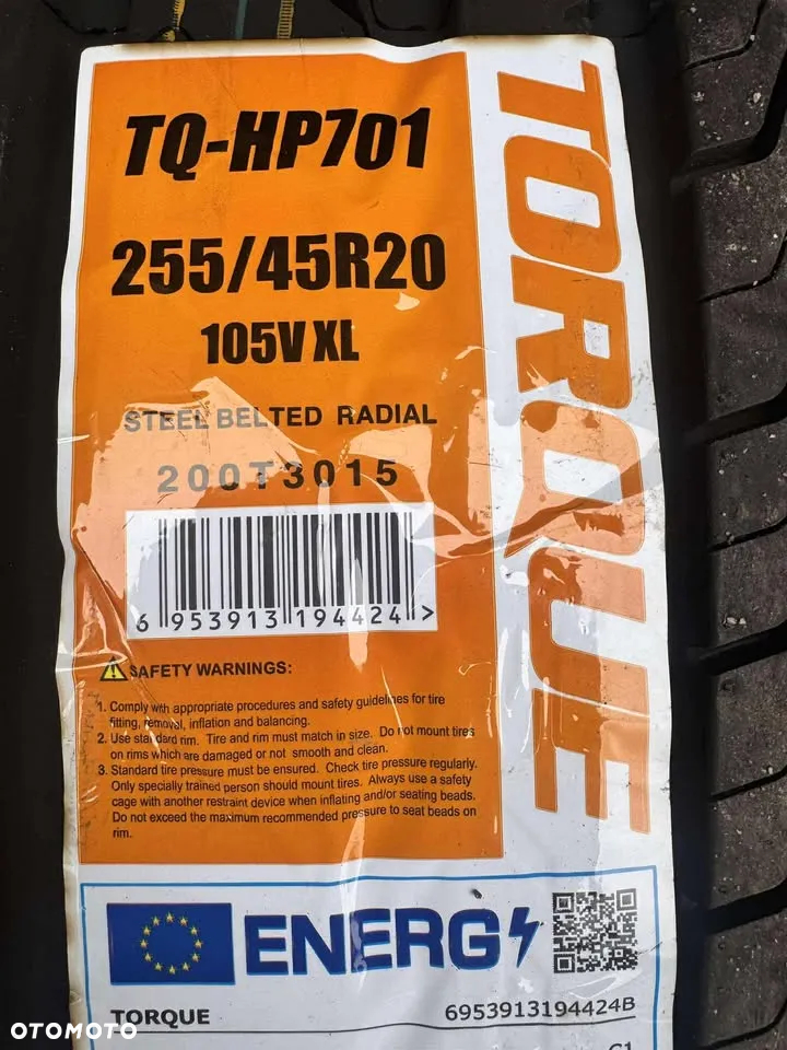 Opony letnie Torque TQ HP701   255/45/20   2024r. - 5