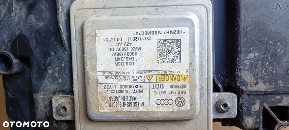 Lampa prawy przód przednia prawa Xenon skrętny LED Audi A4 B8 Lift UK 8K0941032A - 5