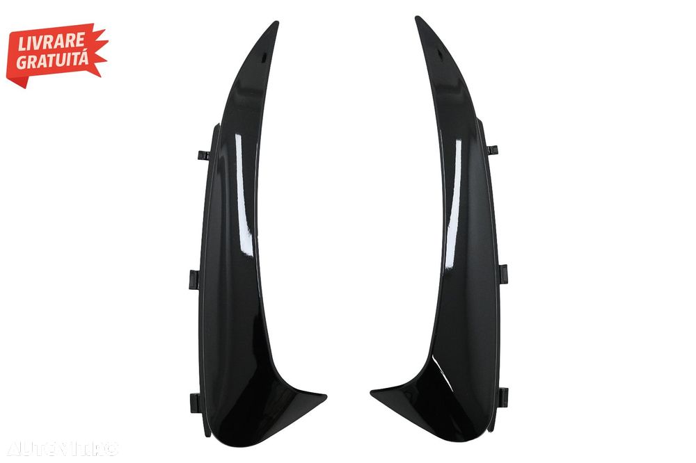 Ornamente Bara Spate Flapsuri Mercedes C Class C205 A205 (2015-2019) Negru Lucios- livrare gratuita - 1