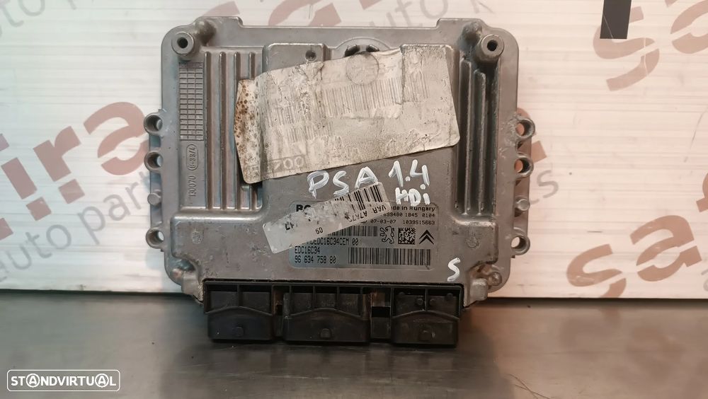 UNIDADE / CENTRALINA DO MOTOR PEUGEOT 207 / CITROEN C3 1.4HDI 9663475880 0281012529 - 1