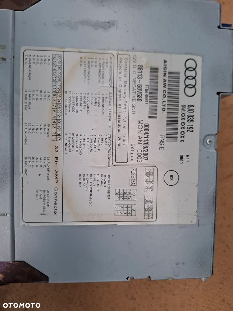 AUDI TT 8J RADIO 8J0035192 - 3